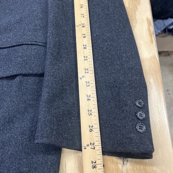 Vintage Towncraft 100% Wool Overcoat Topcoat 44L Dark Gray Mens 44L Old Money - Picture 16 of 16
